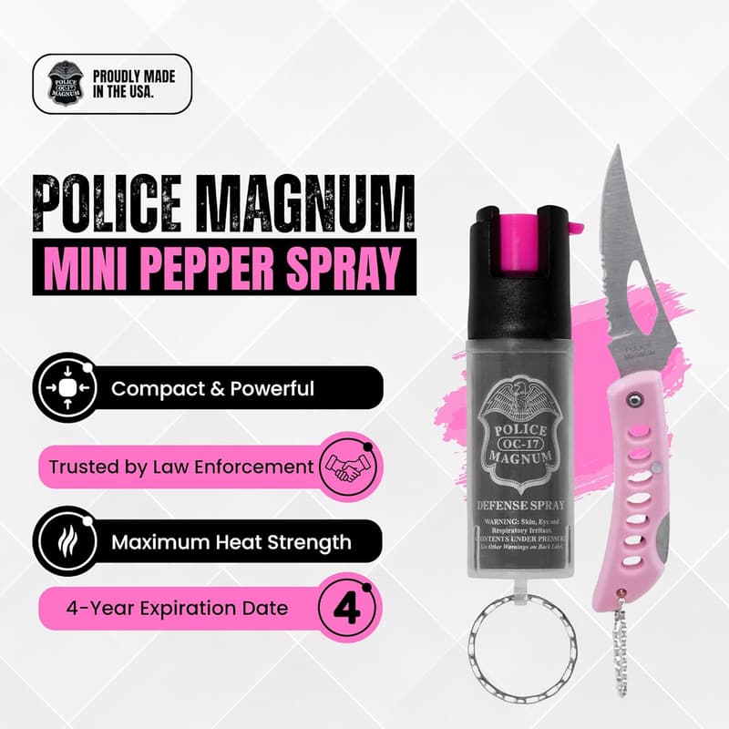Magnum Mini Pepper Spray with Keyring Holder - Self Defense Tool