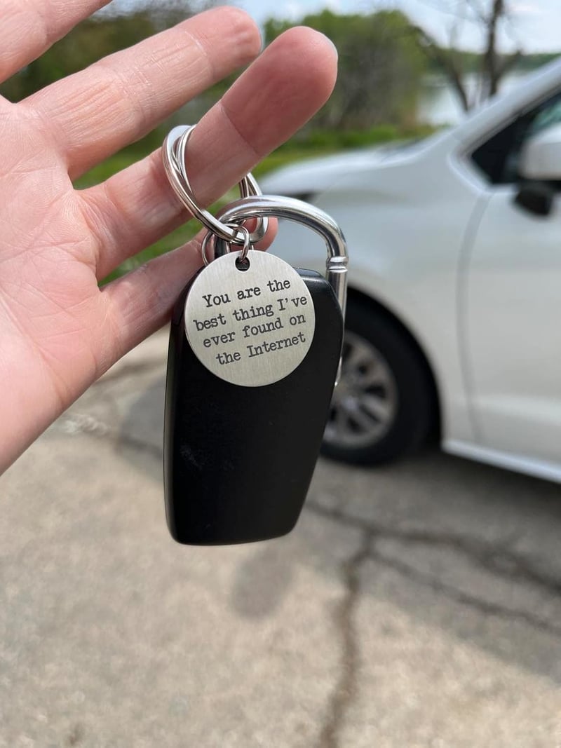 Long Distance Relationship Keychain for Boyfriend