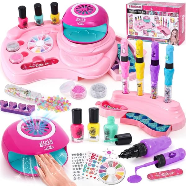 Girls' Birthday Nail Art Set with Polish & Accessories