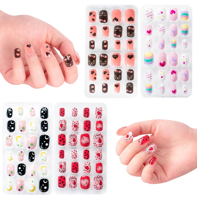 Kids' Press-On Nails – 96pcs Cute Acrylic Nail Kits