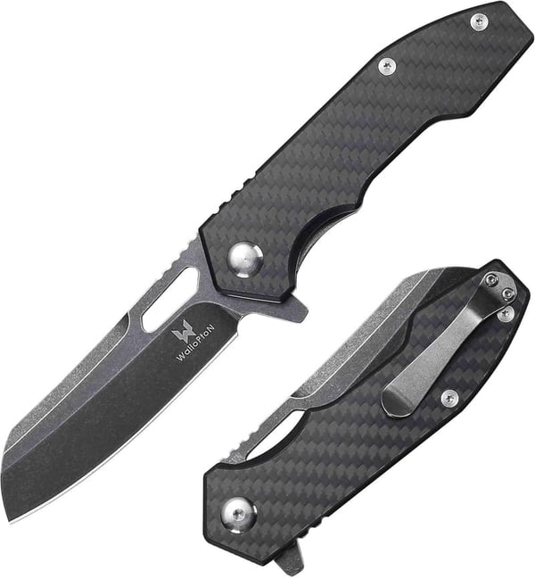Carbon Fiber Folding Pocket Knife – 3.54'' S35VN Blade, EDC Gift