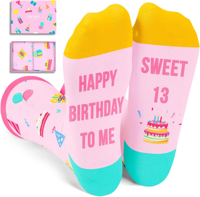 Happy 13th Birthday Socks for Teen Girls
