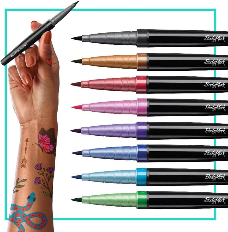 BodyMark 8-Count Temporary Tattoo Markers - Skin-Safe & Cruelty-Free
