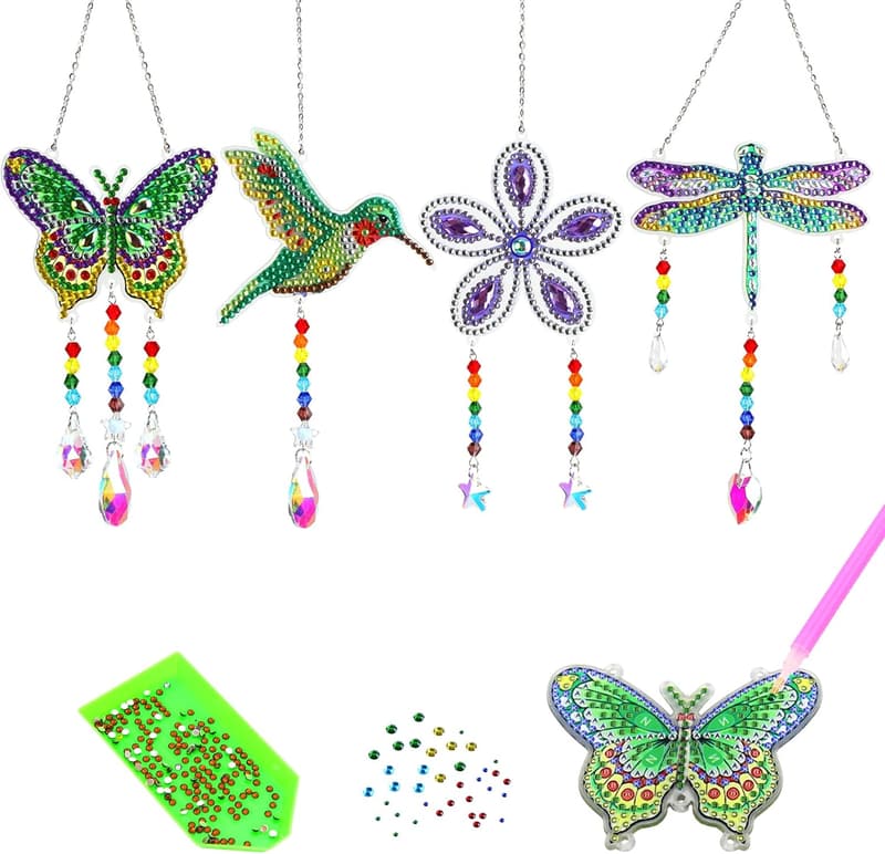 Hummingbird Diamond Art Suncatchers Kit for DIY Garden Decor