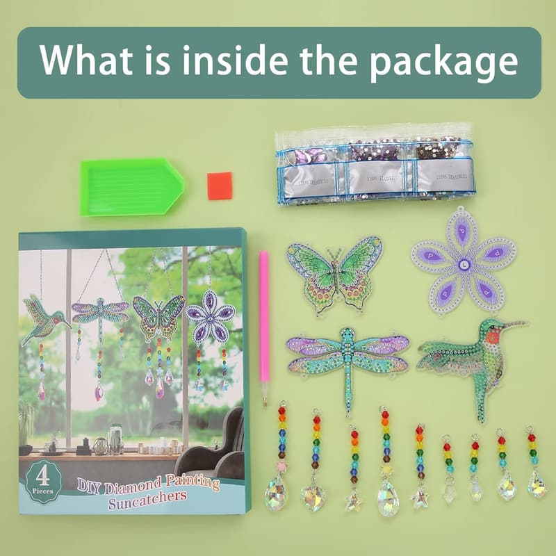 Hummingbird Diamond Art Suncatchers Kit for DIY Garden Decor