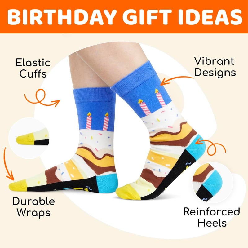Birthday Gifts for Seniors - Fun Socks for Ages 75-90