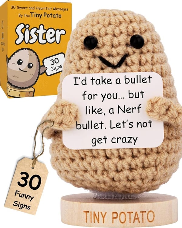 Mother's Day Positive Potato Crochet Doll for Sisters