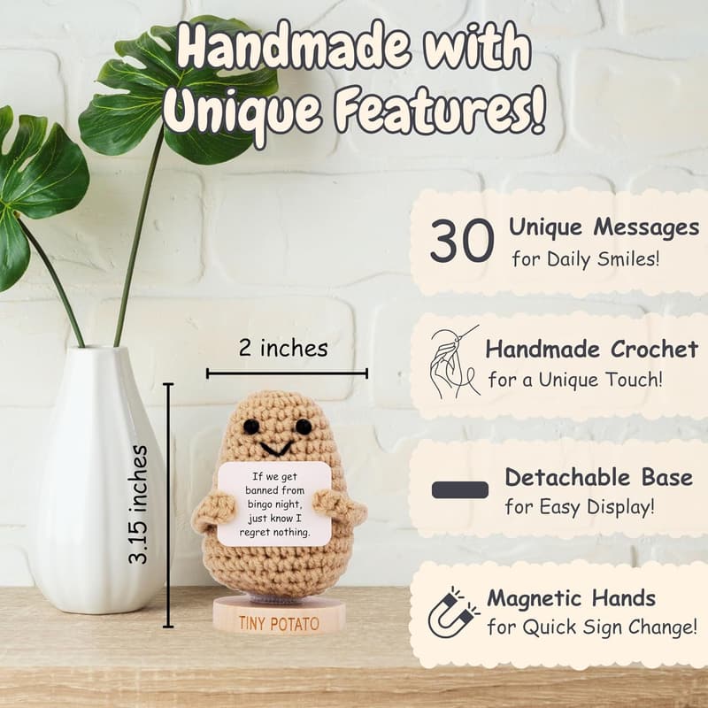 Mother's Day Positive Potato Crochet Doll for Sisters