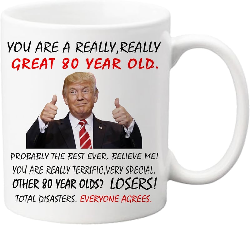 80th Birthday Coffee Mug for Him/Her, 11 oz Novelty Gift