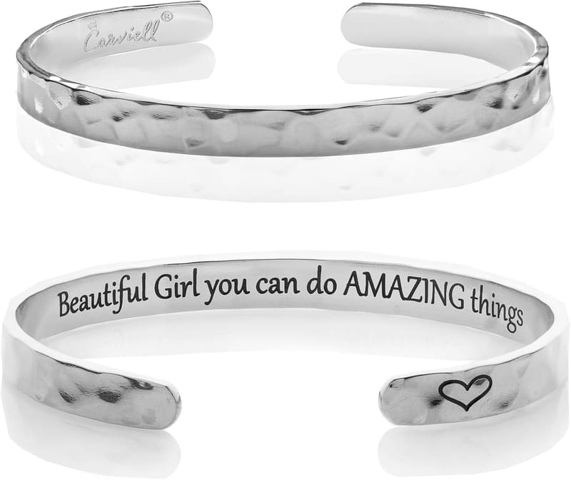 Personalized Engraved Friendship Cuff Bracelet for Women