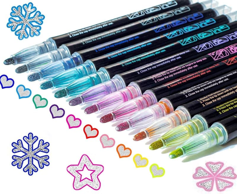 Shimmer Glitter Markers Set for Arts & Crafts Ages 8-16