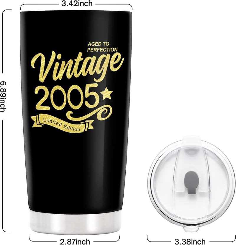 20th Birthday Stainless Steel Tumblers for Men & Women