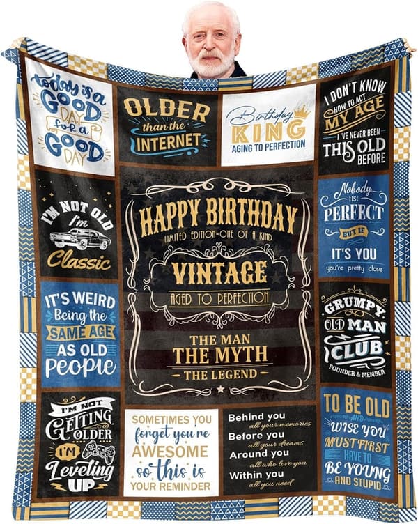 Birthday Blanket Gift for Him - 60