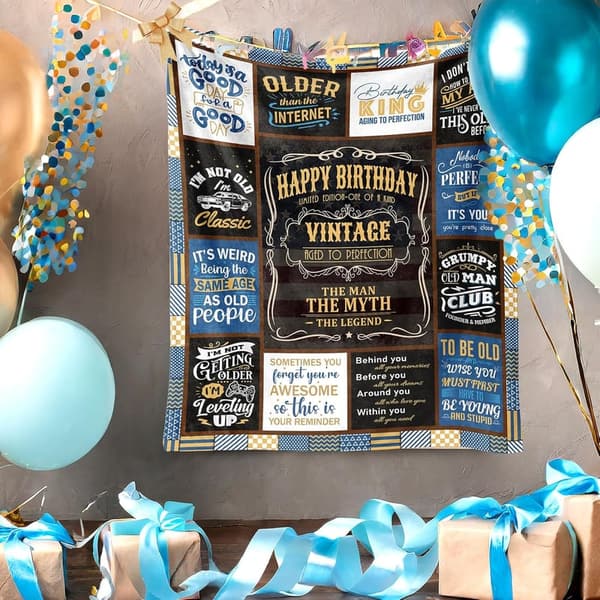 Birthday Blanket Gift for Him - 60