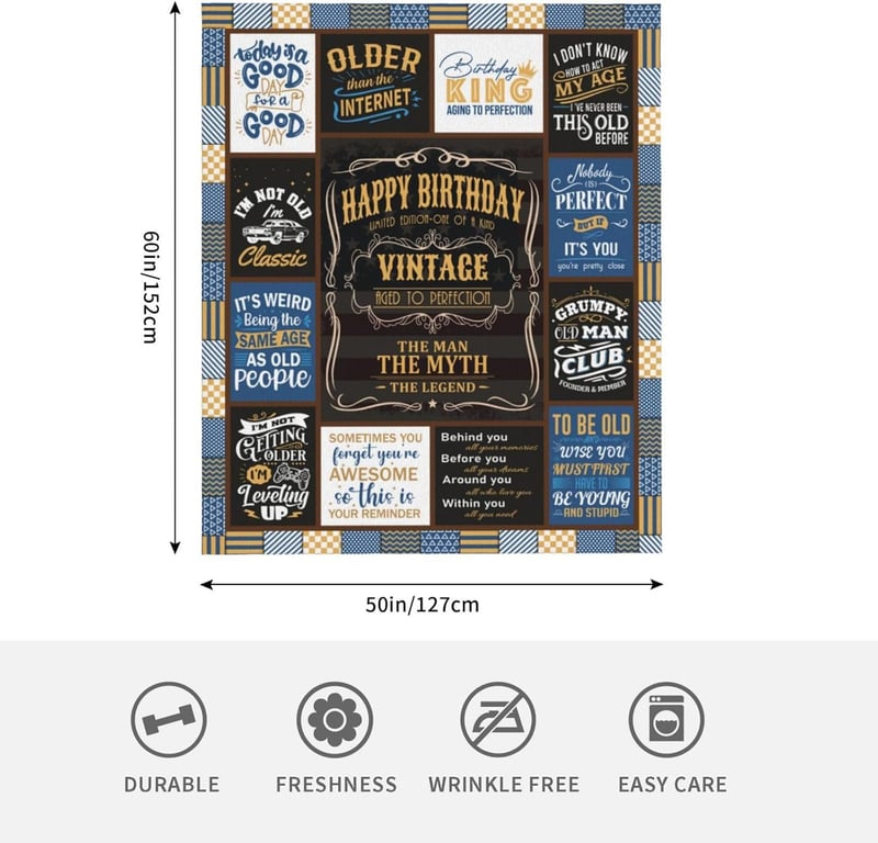 Birthday Blanket Gift for Him - 60