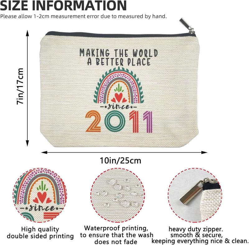 14th Birthday Makeup Bag for Teen Girls - Funny Travel Pouch