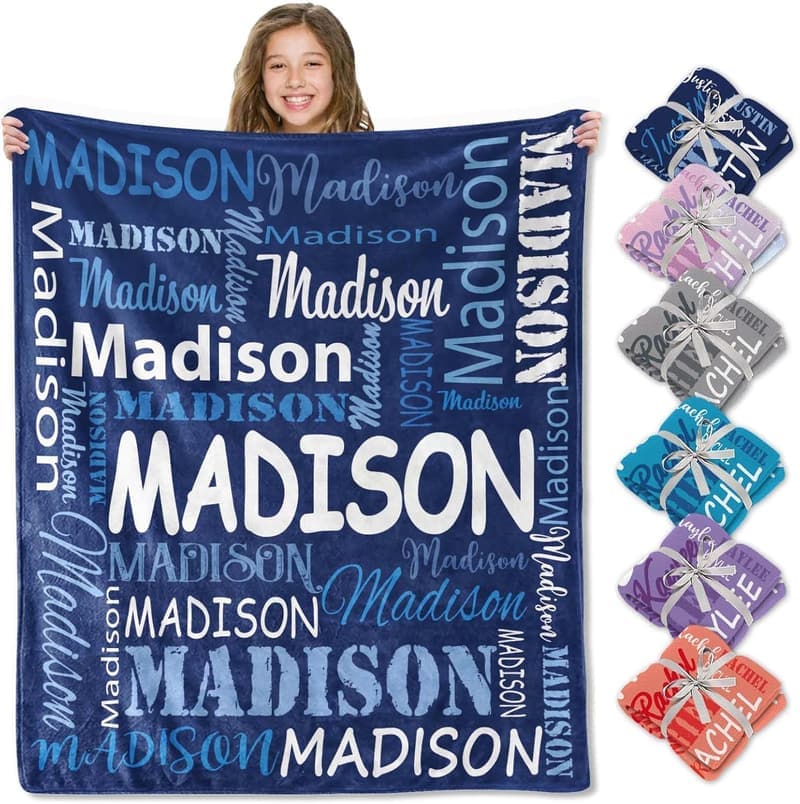 Personalized Flannel Blanket for Kids - Custom Name Gift