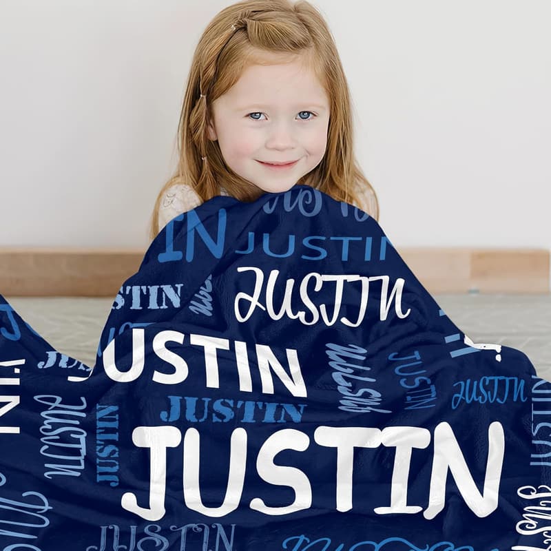 Personalized Flannel Blanket for Kids - Custom Name Gift