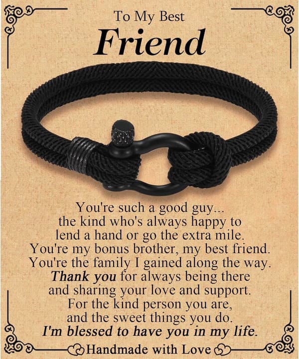 Teen Boys Braided Rope Bracelet - Perfect for Birthdays & Holidays
