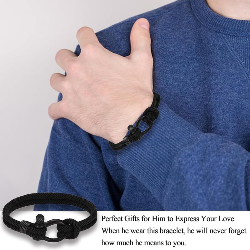 Teen Boys Braided Rope Bracelet - Perfect for Birthdays & Holidays