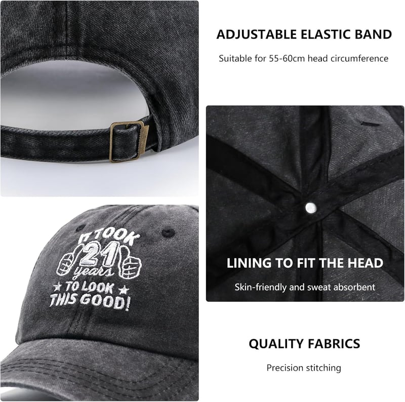 Vintage Baseball Cap - Adjustable 21st Birthday Gift for Him