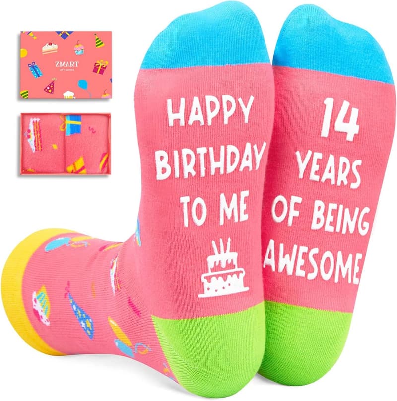 14th Birthday Gift - Fun Socks for Teen Girls