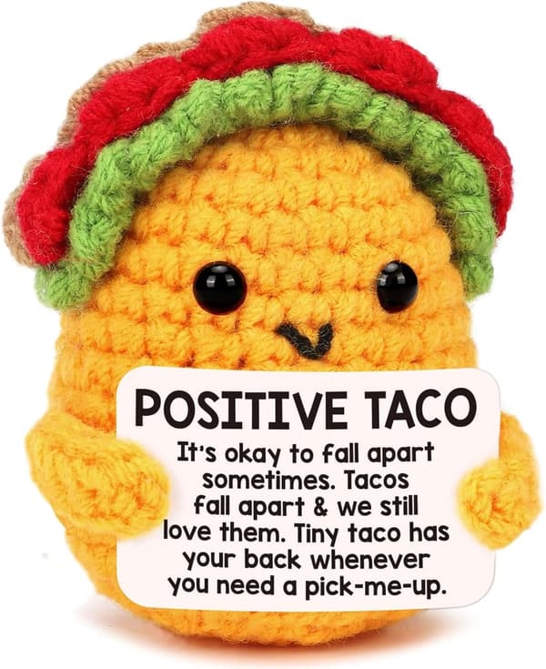 Handmade Positive Crochet Taco Gift for Birthday or Graduation