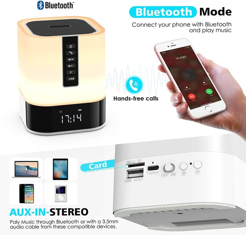 Multi-Color Touch Control Night Light Speaker - Perfect Birthday Gift for Teens