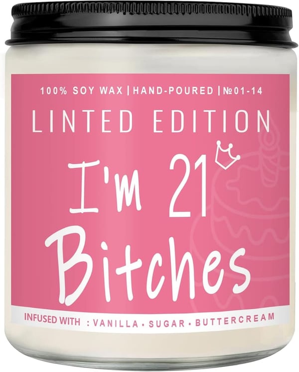 21st Birthday Vanilla Cream-Scented Candle for Her