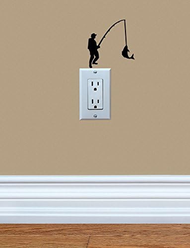Funny Fishing Vinyl Decal Sticker for Light Switches
