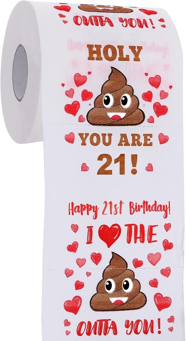 21st Birthday Novelty Prank Toilet Paper for Her and Him