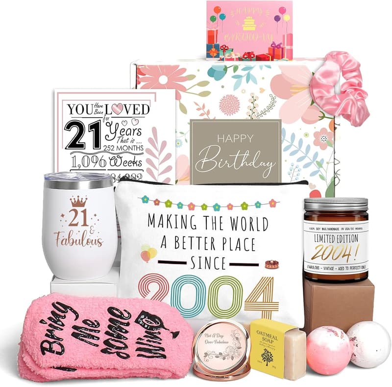21st Birthday Gift Basket for Her, Born in 2004