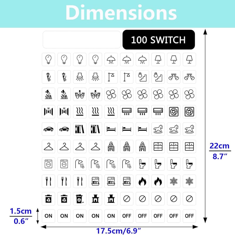 Transparent Light Switch Sticker Labels - 200PCS for Home & Office