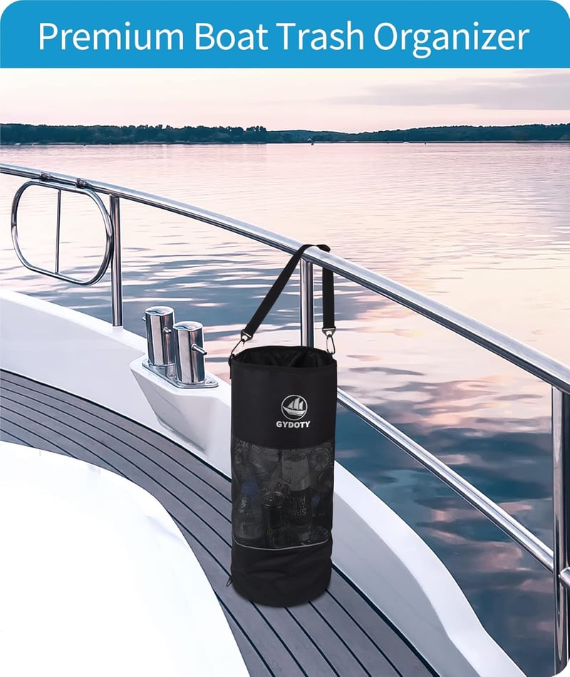 Reusable Mesh Boat Trash Bag with YKK Zipper - Essential Boat Accessory