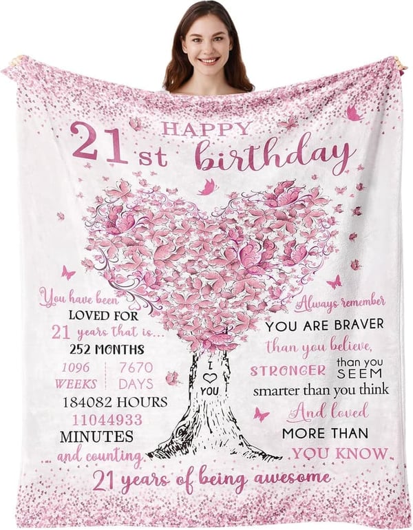 21st Birthday Blanket Gift for Her - 50
