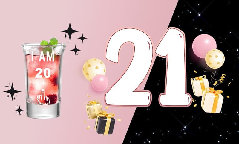 21st Birthday Funny Shot Glass - Middle Finger Gift (1.5 oz)