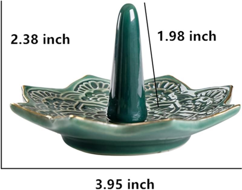 Green Ceramic Mandala Jewelry Dish - Ideal Wedding Gift for Women