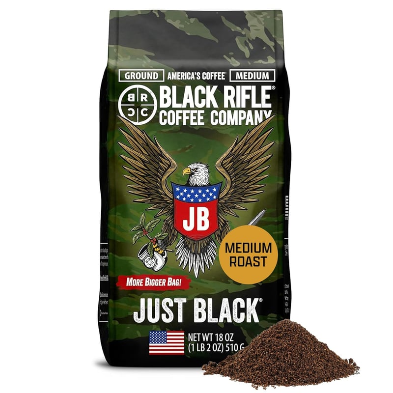 Black Rifle Just Black Medium Roast Ground Coffee, 18 oz