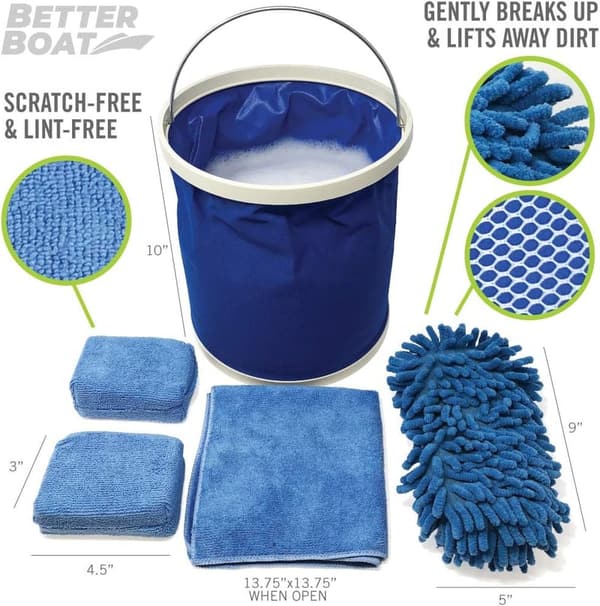 Non-Scratch Microfiber Cleaning Kit for Boats and Cars