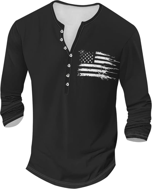 Lightweight Men's Long Sleeve Quick-Dry Casual Henley Shirt