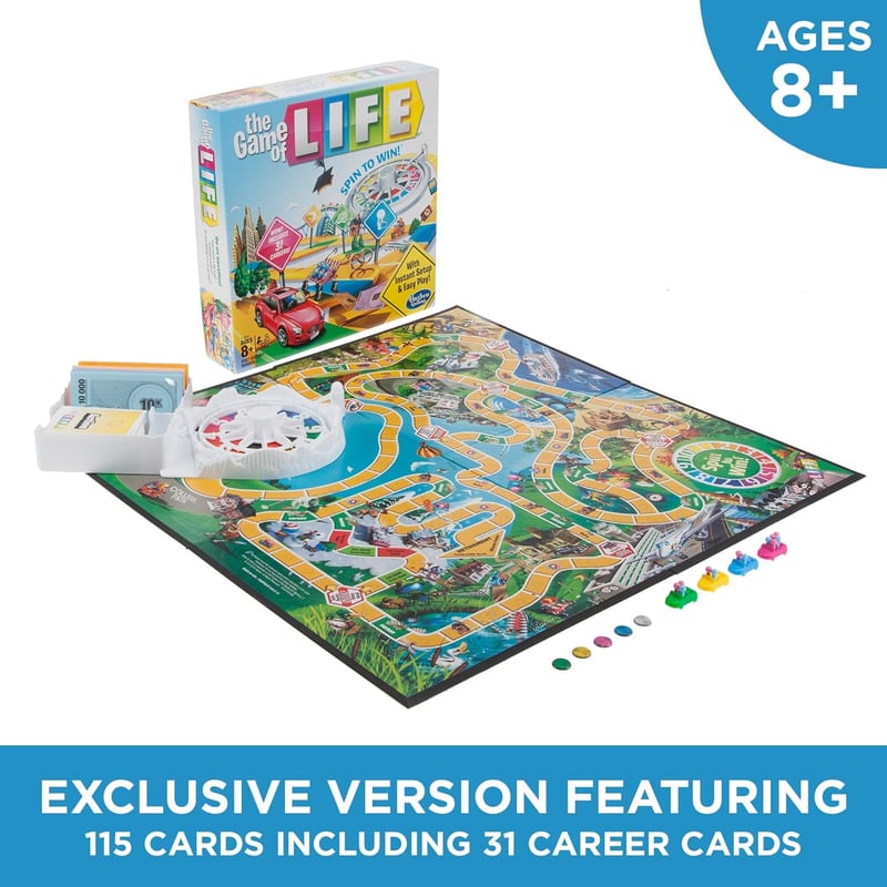 The Game of Life Board Game for Kids Ages 8+, 2-4 Players