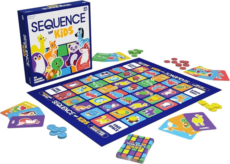 Kids' Sequence Game - No Reading Required, Multi-Color, 2-4 Players