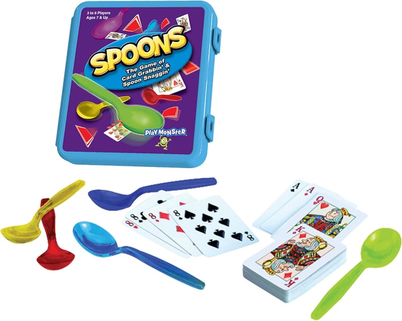 Spoons Card Game in a Portable Plastic Box