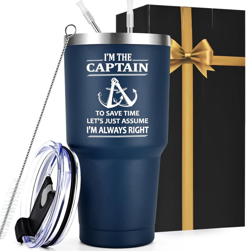 Father's Day Stainless Steel Tumbler for Boaters, 30oz