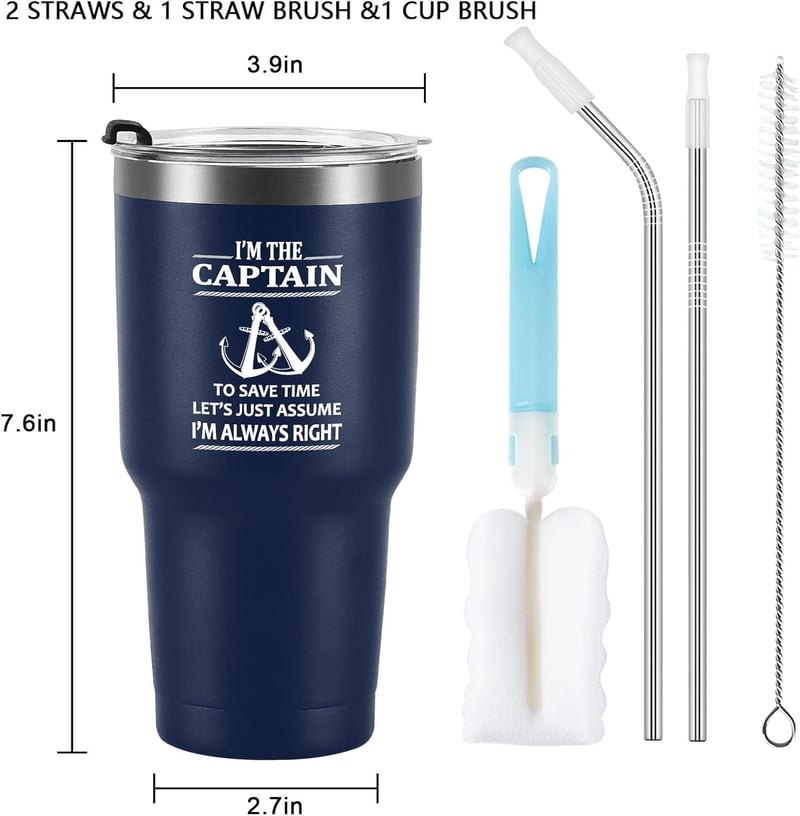 Father's Day Stainless Steel Tumbler for Boaters, 30oz