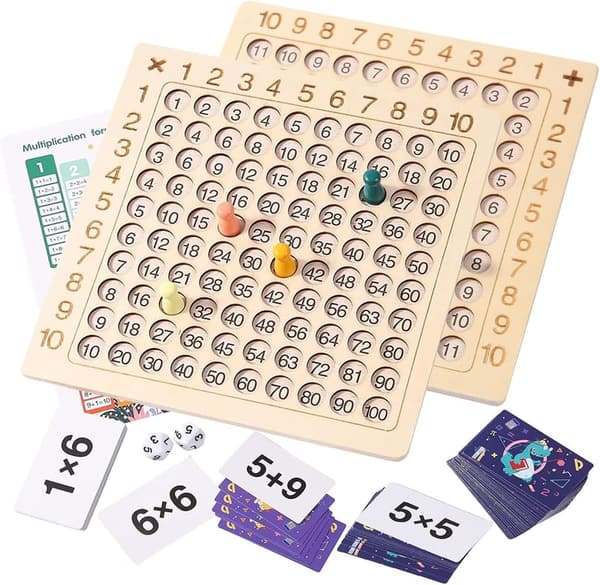 Wooden Montessori Math Board Game for Kids, Age 4-9