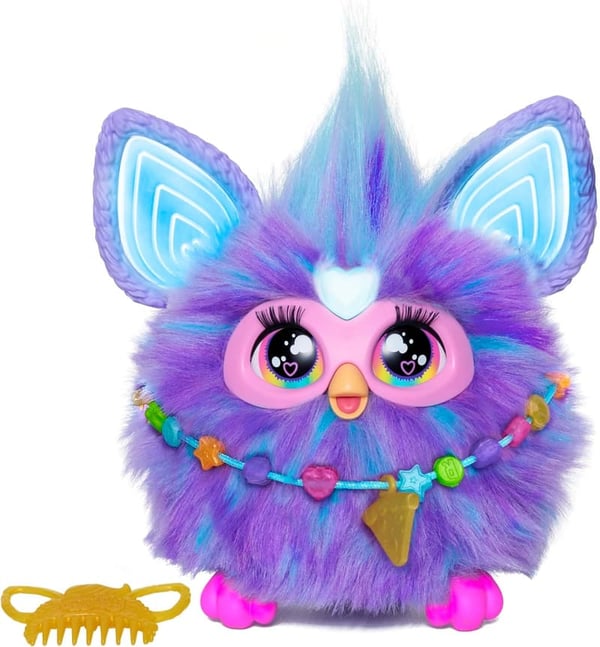 Interactive Purple Furby Plush Toy with 15 Fashion Accessories