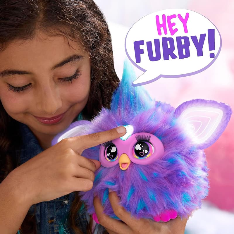 Interactive Purple Furby Plush Toy with 15 Fashion Accessories