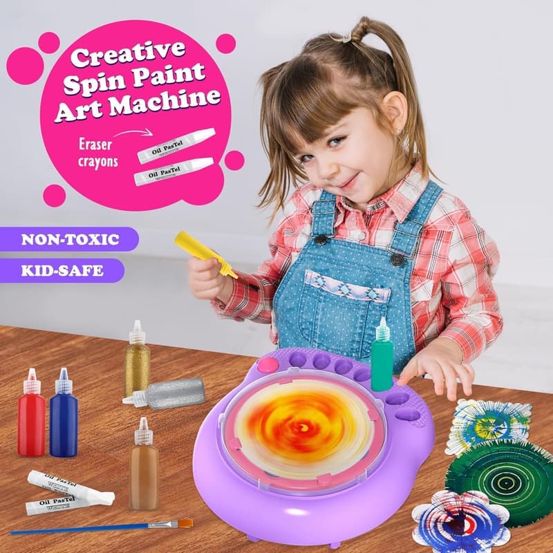 Kids' Spin Art Machine Kit – Creative Craft Set for Ages 4-12