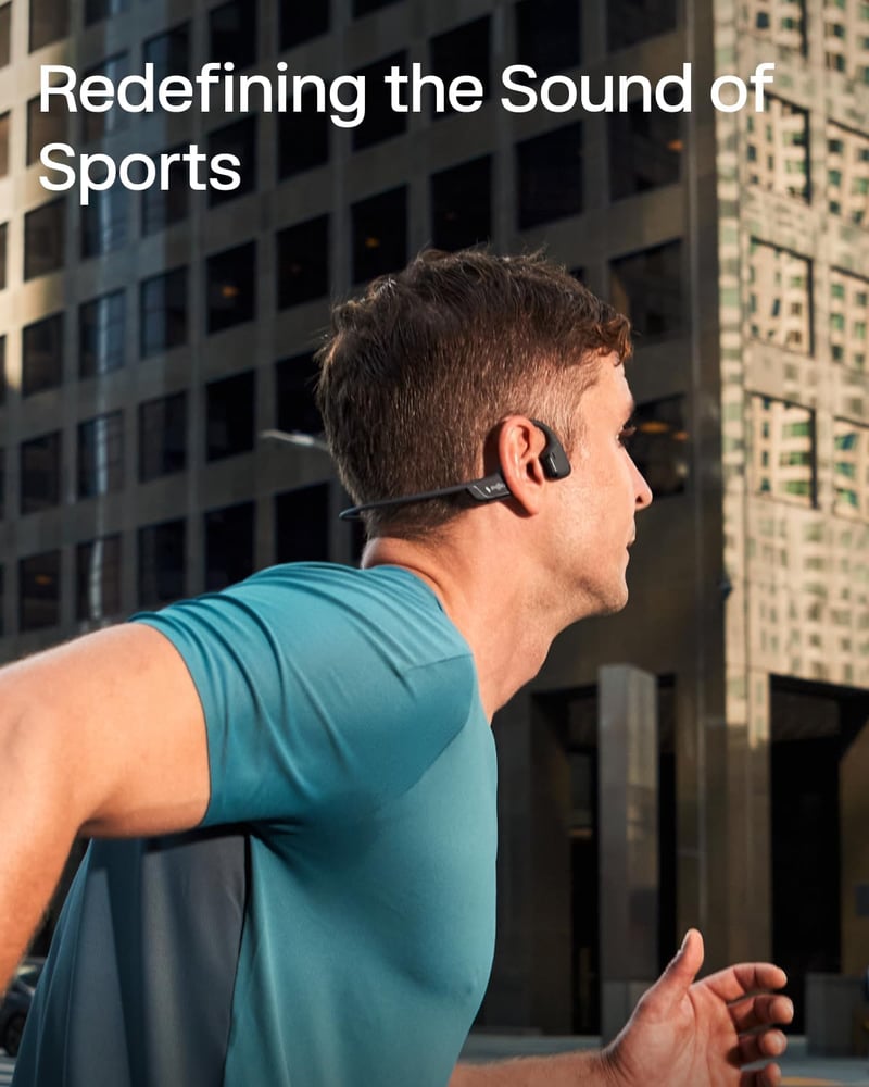 Open-Ear Bone Conduction Sport Headphones - Sweat Resistant, Wireless